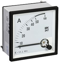 Амперметр Э47 72х72мм 50А класс точности 1.5  IEK