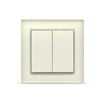Выключатель двухклавишный Бриллиант, скрытой установки, 10А, 220В, слоновая кость UNIVERSAL