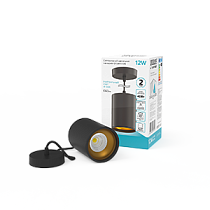 Светильник светодиодный Gauss накладной подвесной HD042 12Вт черный/черный 4100K 79х100мм