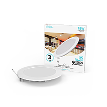 Встраиваемый светильник Gauss ультратонкий круглый IP20 18Вт, 225х22мм, d210мм, 4000K 1350lm