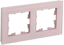 Рамка BRITE двухместная РУ-2-2-Бр стекло розовый матовый  IEK