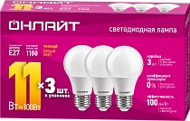 Лампа ОНЛАЙТ 90 602 OLL-A60-11-230-2.7K-E27-PACK3 v2