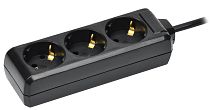 Удлинитель У03 3 места с заземлением 5м 3х1мм2 16А 250В черный  IEK