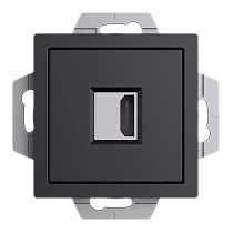 ATLASDESIGN РозеткаHDMI, механизм, КАРБОН Systeme Electric (Schneider Electric)