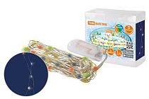 Гирлянда светодиодная "Роса50" 50LED, 5м, многоцветная, 2хCR2032 ,  TDM