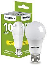 Лампа светодиодная A60 груша 10Вт 230В 3000К E27 GENERICA IEK Лампа светодиодная A60 груша 10Вт 230В 3000К E27 GENERICA IEK
