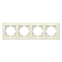 Рамка четырехместная горизонтальная UNIVERSAL серия "Афина" слоновая кость (ivory)
