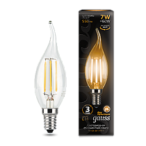 Лампа светодиодная Gauss Filament Свеча на ветру E14 7Вт 550lm 2700К