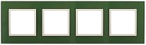 Рамка для выключателей и розеток четверная ЭРА Elegance 14-5104-27 стекло зелёный