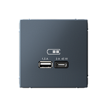 ArtGallery Грифель USB Розетка A + тип-C 45Вт высокоскор.заряд. QC, PD, механизм Systeme Electric (Schneider Electric)