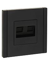 FORTE&PIANO Розетка двойная RJ11+RJ45 кат.5E FP135 черный IEK