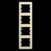 Glossa Бежевый Рамка 4 постовая, вертикальная Systeme Electric (Schneider Electric)