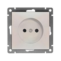 Розетка одноместная UNIVERSAL серия "Афина" без заземления, скрытой установки, 16А, 220В, жемчуг (еврослот)
