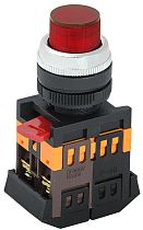 Кнопка ABLFP-22 красный d22мм неон/240В 1з+1р  IEK