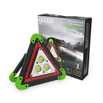 Фонарь автомобильный Gauss модель GFL802 15W 800Lm Li-ion 2400mAh LED 1/12/24