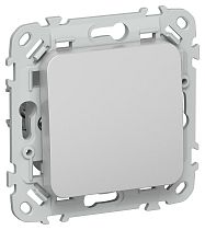 FLITE Выключатель 1-клавишный кнопочный 10А ВС11-2-0-ФлА алюминий IEK