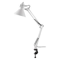 Светильник настольный под лампу е27  General  GTL-042  белый (глянец),  большой струбцина (800142)  (1/16)