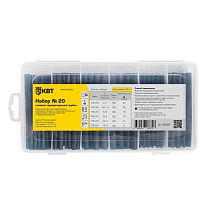 Набор термоусадочных трубок №20 в пластмассовом боксе в нарезке по 100 мм черный КВТ