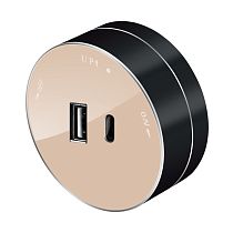 MultiTrack Розетка 2хUSB (тип А+С) 18Вт, 5В/3А Песочный