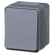 AtlasDesign Profi IP54 О/У 1-клавишный кнопочный ВЫКЛЮЧАТЕЛЬ 10 АХ, АНТРАЦИТ Systeme Electric (Schneider Electric)
