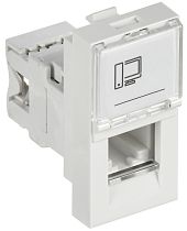 PRIMER РКИ-10-00-П-6 Розетка компьютерная RJ45 UTP кат.6 (1 модуль) белая  IEK