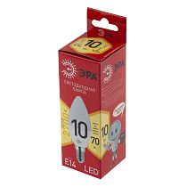 Лампа светодиодная ЭРА RED LINE LED B35-10W-827-E14 R свеча теплый белый свет Лампа светодиодная ЭРА RED LINE LED B35-10W-827-E14 R свеча теплый белый свет