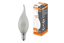 Лампа накаливания "Свеча на ветру" матовая 60 Вт-230 В Е14  TDM