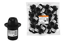 Патрон Е14 с кольцом, термостойкий пластик, черный,  TDM