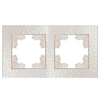 "Афина" Рамка фактурная 2-х местная универсальная жемчуг
