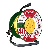 Удлинитель силовой на катушке 4 гнезда 4000 Вт 40м Союз