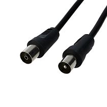 Шнур ТВ гнездо - ТВ штекер, длина 1,5 метра, черный REXANT