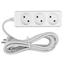 Удлинитель бытовой General GES-10-2x075-3-3m 10А, 2х0,75 мм2, 3 места, 3 метра, без заземления, без выключателя