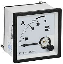 Амперметр Э47 30/5А класс точности 1,5 72х72мм  IEK