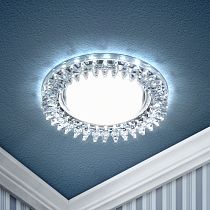 Светильник ЭРА DK LD20 SL/WH  декор cо светодиодной подсветкой Gx53, прозрачный