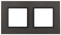 Рамка для выключателей и розеток двойная ЭРА Elegance 14-5102-32 стекло серый