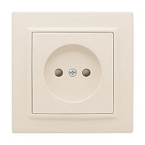 Розетка 1-мест. СП б/з 10 А с защ. штор. бежевый Минск EKF