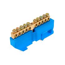 Шина N "ноль" на DIN-изоляторах ШНИ-6х9-6 синий КВТ Шина N "ноль" на DIN-изоляторах ШНИ-6х9-6 синий КВТ