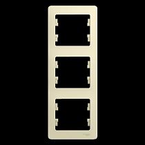 Glossa Бежевый Рамка 3 постовая, вертикальная Systeme Electric (Schneider Electric)