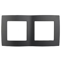 Рамка для выключателей и розеток двойная ЭРА 12 12-5002-05 пластик антрацит