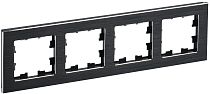 Рамка BRITE четырехместная РУ-4-1-БрЧ металл черный  IEK