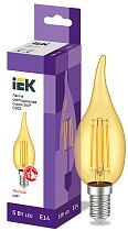 Лампа светодиодная CВ35 св.н/в зол. 5Вт 230В 2700К E14 Filament  IEK