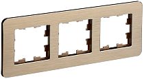 Рамка BRITE трехместная РУ-3-1-Бр металл шампань RE AL  IEK