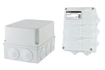 Коробка распаячная ОП 190х140х120мм, крышка, IP55, 10 гермовводов, инд. штрихкод, TDM Коробка распаячная ОП 190х140х120мм, крышка, IP55, 10 гермовводов, инд. штрихкод, TDM