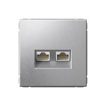 ArtGallery Алюминий Розетка двойная компьютерная RJ45+RJ45, кат.6А, механизм Systeme Electric (Schneider Electric)