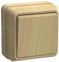 Выключатель одноклавишный ОП Октава 10А IP20 ВС20-1-0-ОС сосна  IEK