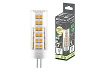 Лампа светодиодная G4-7 Вт-230 В-3000 К, SMD, 18,5x57 мм  TDM
