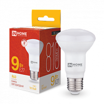 Лампа светодиодная LED-R63-VC 9Вт 230В Е27 3000К 810Лм IN HOME Лампа светодиодная LED-R63-VC 9Вт 230В Е27 3000К 810Лм IN HOME