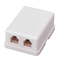 Розетка телефонная внешняя, 2 порта UTP RJ-11(6P-2C), CAT 3 PROconnect Розетка телефонная внешняя, 2 порта UTP RJ-11(6P-2C), CAT 3 PROconnect