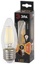 Лампа светодиодная ЭРА F-LED B35-7W-827-E27 филамент свеча теплый белый свет