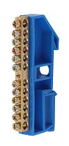 Шина N "ноль" ЭРА NO-222-47 на DIN-изоляторе ШНИ-6х9-12-Д-синий (25/500/12000)
